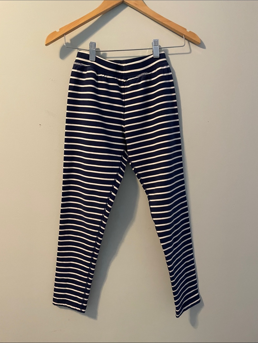 Hanna Andersson Navy and White Striped Leggings